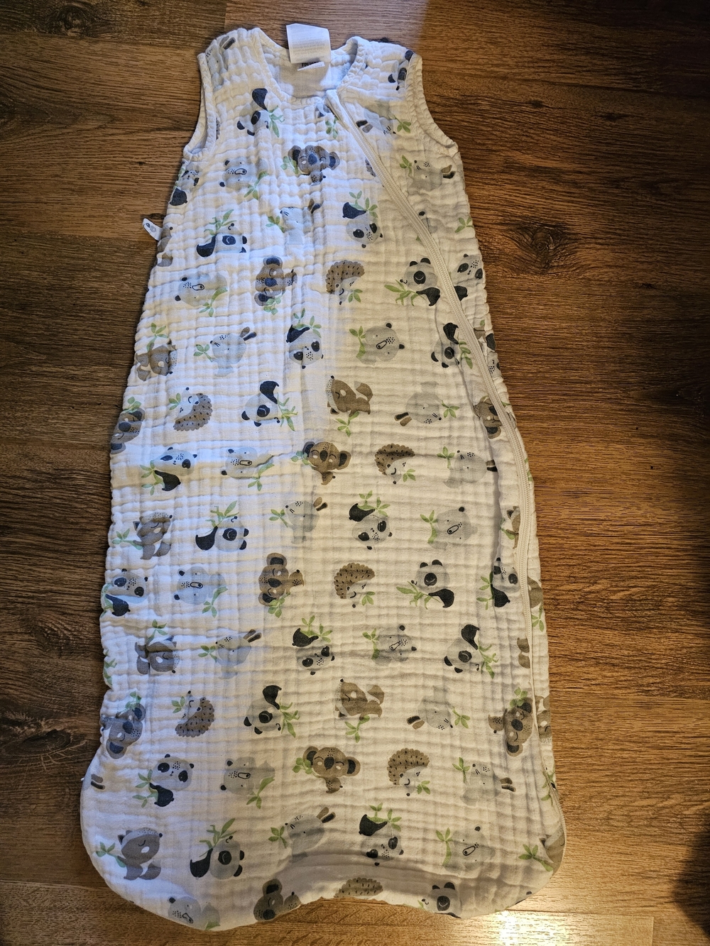 Baby Sleep Sack in White with Woodland Animal Print